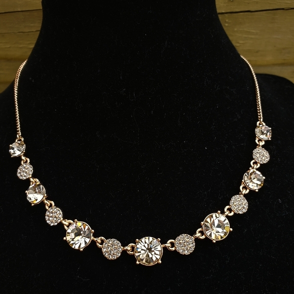 Givenchy Rose Gold-Tone Crystal Necklace, 16" + 3" extender *FIRM ON PRICE - Picture 1 of 2